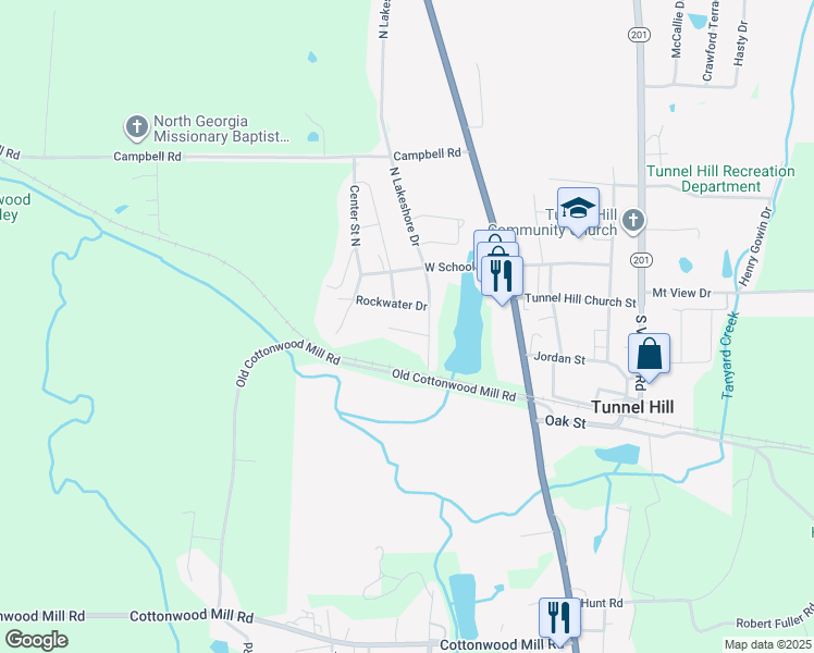 map of restaurants, bars, coffee shops, grocery stores, and more near 158 Handcar Way in Tunnel Hill
