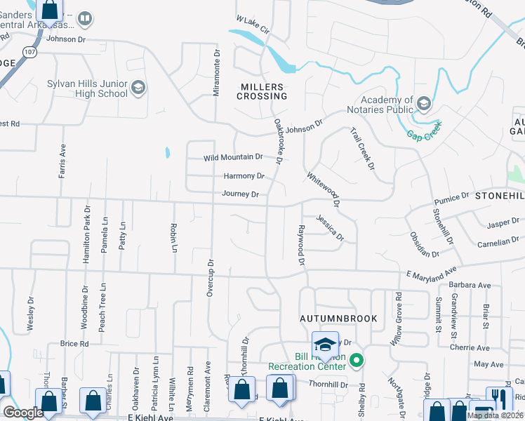 map of restaurants, bars, coffee shops, grocery stores, and more near 9401 East Woodruff Avenue in Sherwood