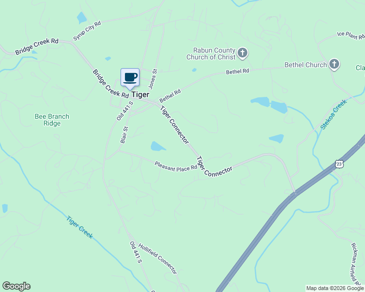 map of restaurants, bars, coffee shops, grocery stores, and more near 801 Tiger Connector in Tiger