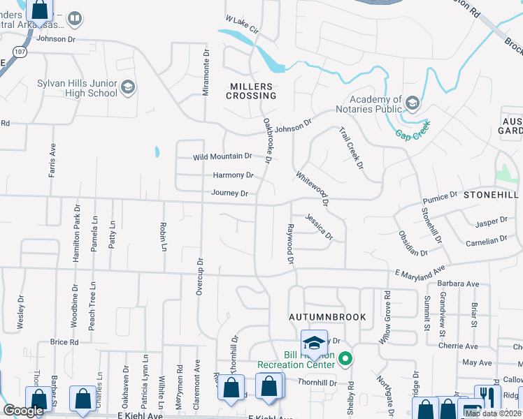 map of restaurants, bars, coffee shops, grocery stores, and more near 9401 East Woodruff Avenue in Sherwood
