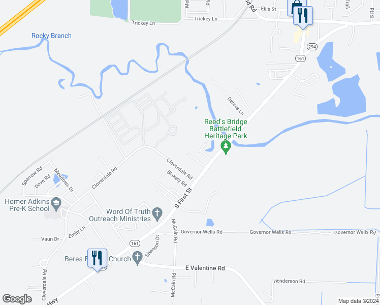 map of restaurants, bars, coffee shops, grocery stores, and more near 2705 Western Avenue in Jacksonville