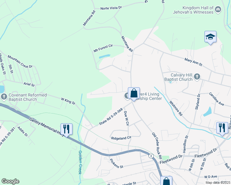 map of restaurants, bars, coffee shops, grocery stores, and more near 306 Jessica Court in Easley