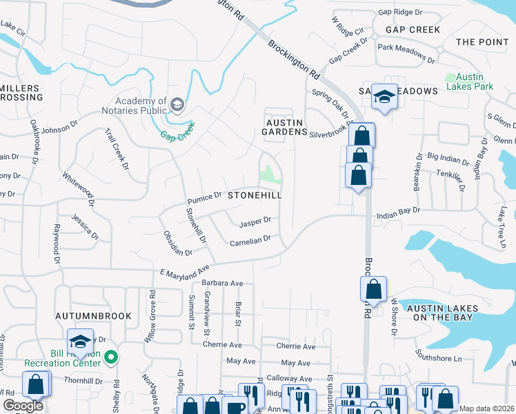 map of restaurants, bars, coffee shops, grocery stores, and more near 3025 Gemstone Cove in Sherwood