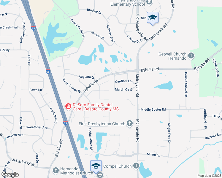 map of restaurants, bars, coffee shops, grocery stores, and more near 778 Rowan Oak Place in Hernando