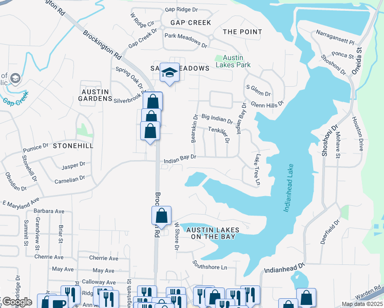 map of restaurants, bars, coffee shops, grocery stores, and more near 251 Indian Bay Drive in Sherwood