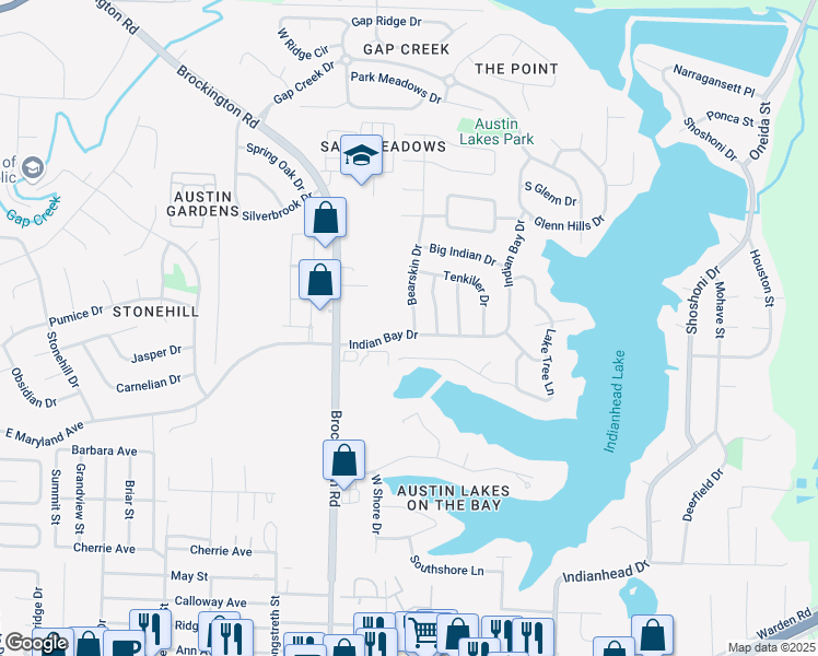 map of restaurants, bars, coffee shops, grocery stores, and more near 101 Bearskin Drive in Sherwood
