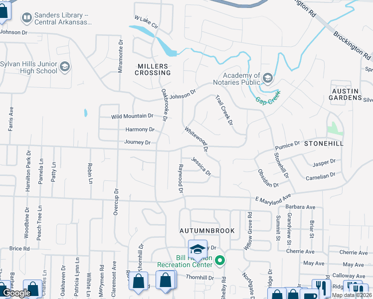 map of restaurants, bars, coffee shops, grocery stores, and more near 9001 East Woodruff Avenue in Sherwood