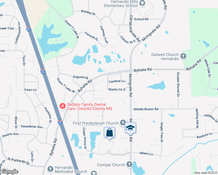 map of restaurants, bars, coffee shops, grocery stores, and more near 778 Rowan Oak Place in Hernando