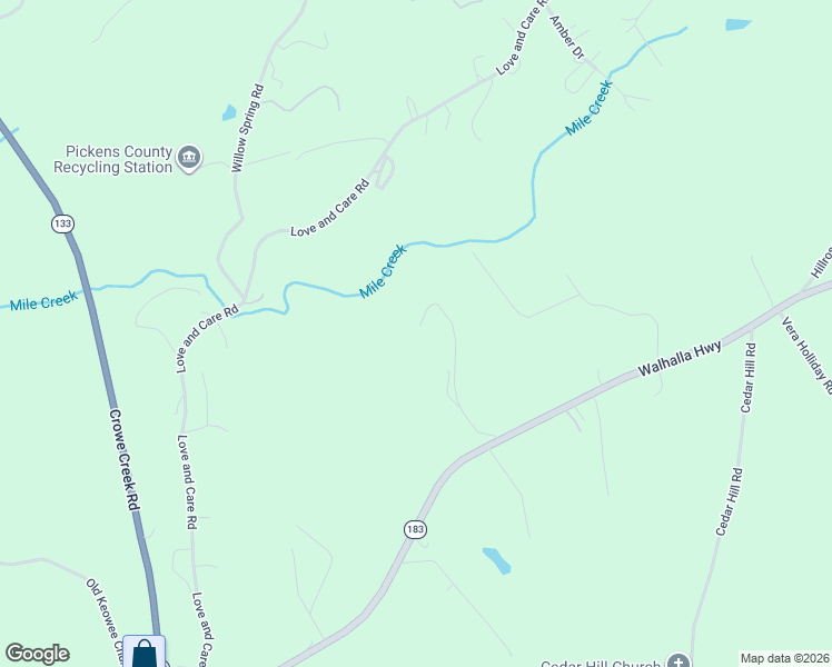 map of restaurants, bars, coffee shops, grocery stores, and more near 2956 Walhalla Highway in Six Mile