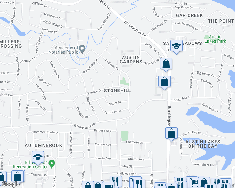 map of restaurants, bars, coffee shops, grocery stores, and more near 3017 Gemstone Cove in Sherwood