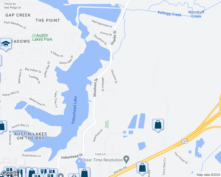 map of restaurants, bars, coffee shops, grocery stores, and more near 5 Hickok Place in Sherwood