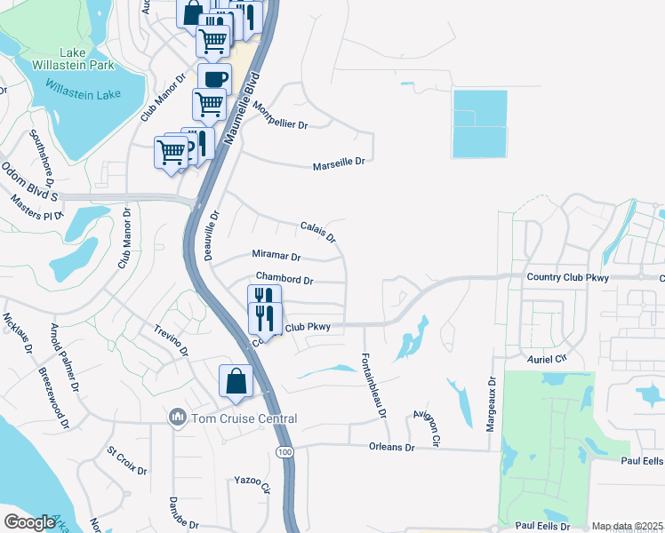 map of restaurants, bars, coffee shops, grocery stores, and more near 103 Miramar Drive in Maumelle