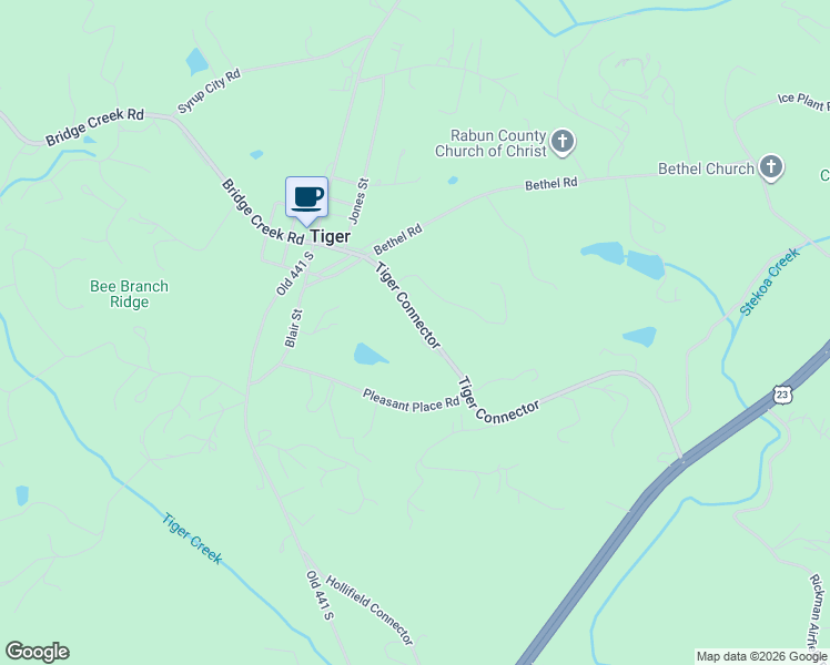 map of restaurants, bars, coffee shops, grocery stores, and more near 801-901 Tiger Conn in Tiger