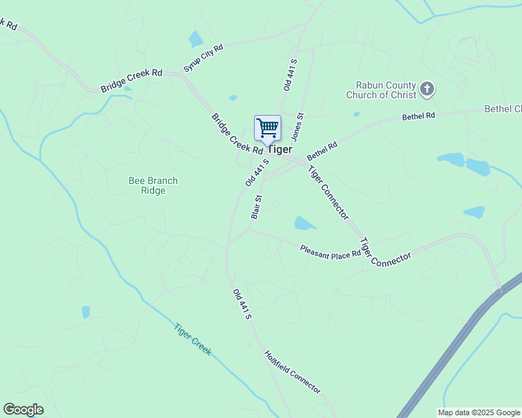 map of restaurants, bars, coffee shops, grocery stores, and more near 164 Blair Street in Tiger