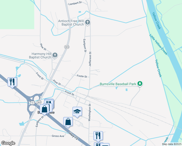 map of restaurants, bars, coffee shops, grocery stores, and more near 28 Jefferson Street in Burnsville
