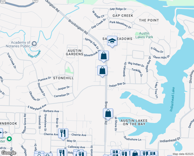 map of restaurants, bars, coffee shops, grocery stores, and more near 3610 East Maryland Avenue in North Little Rock