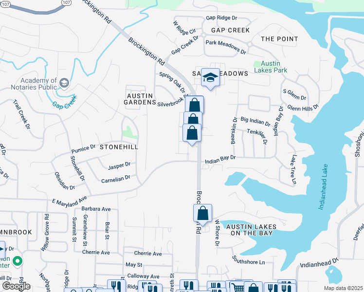 map of restaurants, bars, coffee shops, grocery stores, and more near 3610 East Maryland Avenue in North Little Rock