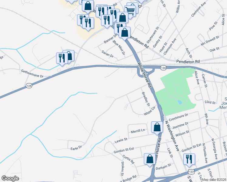 map of restaurants, bars, coffee shops, grocery stores, and more near 109 Desor in Greenville