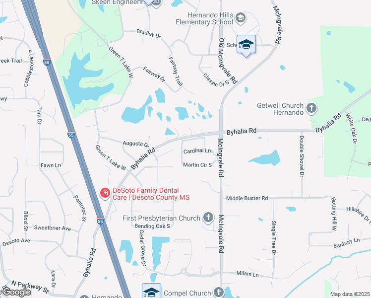 map of restaurants, bars, coffee shops, grocery stores, and more near 776 Madison Circle in Hernando