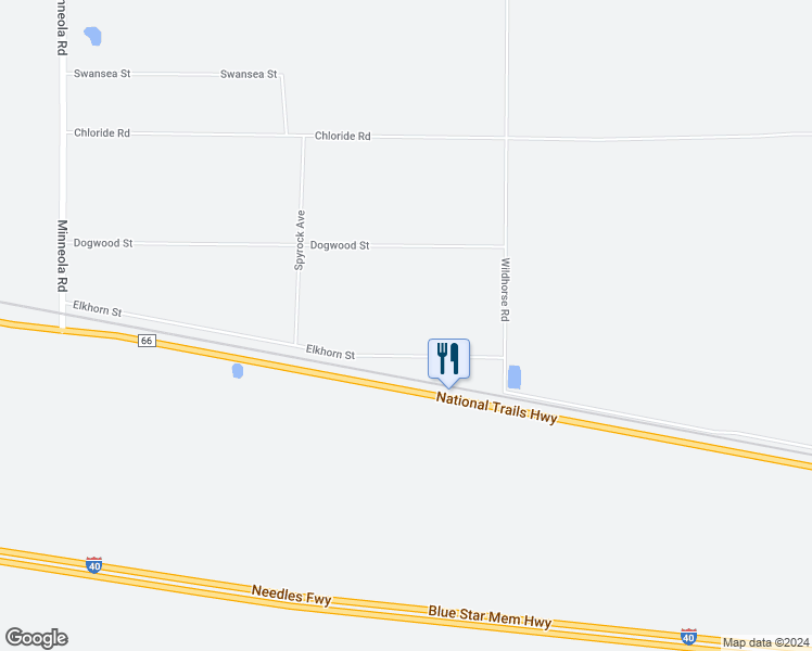 map of restaurants, bars, coffee shops, grocery stores, and more near 41524 Elkhorn Street in Newberry Springs