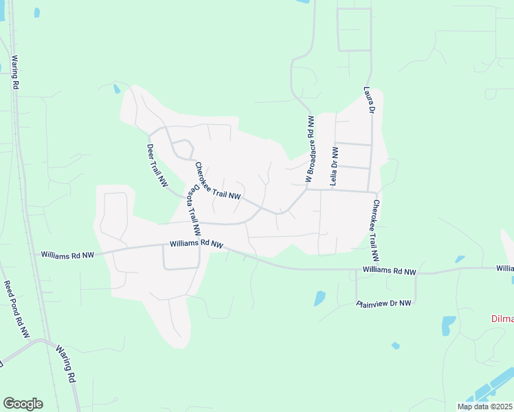 map of restaurants, bars, coffee shops, grocery stores, and more near 1703 Vann Way Northwest in Dalton