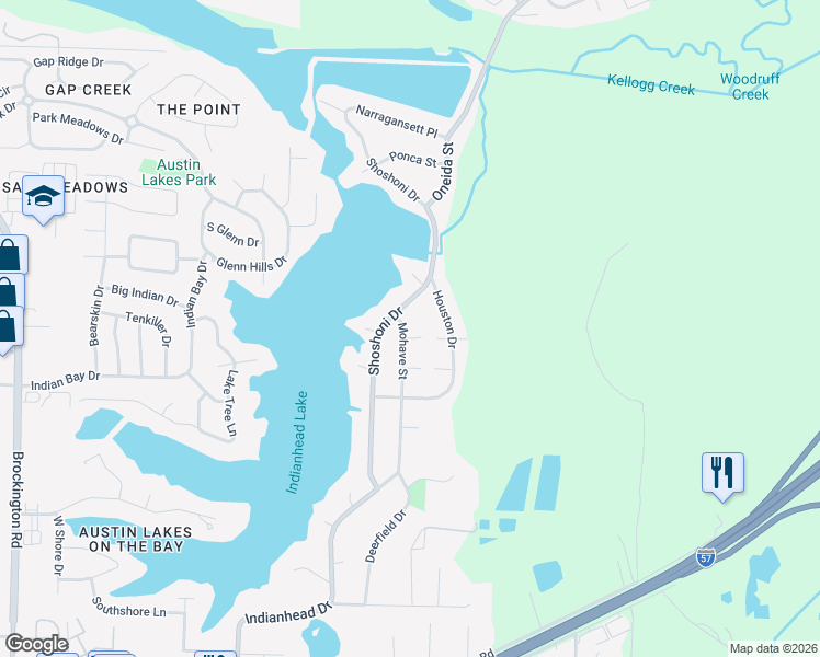 map of restaurants, bars, coffee shops, grocery stores, and more near 6 Minnequa Place in Sherwood