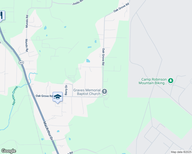 map of restaurants, bars, coffee shops, grocery stores, and more near 4324 Oak Grove Road in North Little Rock