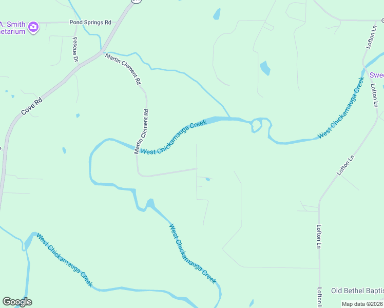 map of restaurants, bars, coffee shops, grocery stores, and more near 19 Martin Clement Drive in Chickamauga