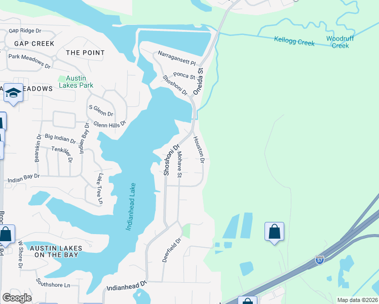 map of restaurants, bars, coffee shops, grocery stores, and more near 6 Minnequa Pl in Sherwood