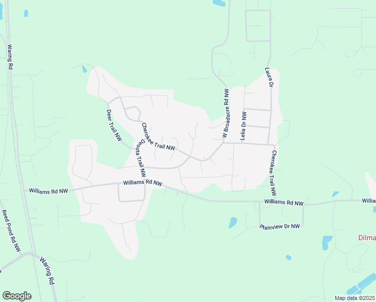 map of restaurants, bars, coffee shops, grocery stores, and more near 1703 Vann Way Northwest in Dalton