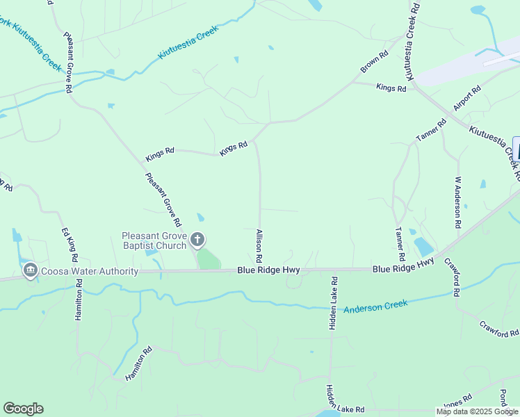 map of restaurants, bars, coffee shops, grocery stores, and more near Allison Road in Blairsville