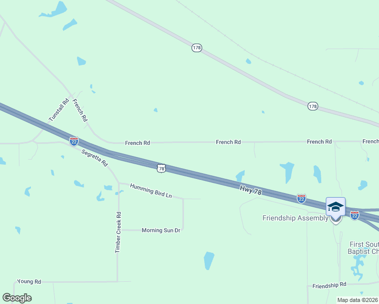 map of restaurants, bars, coffee shops, grocery stores, and more near 524 French Road in Byhalia