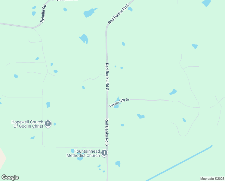 map of restaurants, bars, coffee shops, grocery stores, and more near 1088 Red Banks Road South in Byhalia