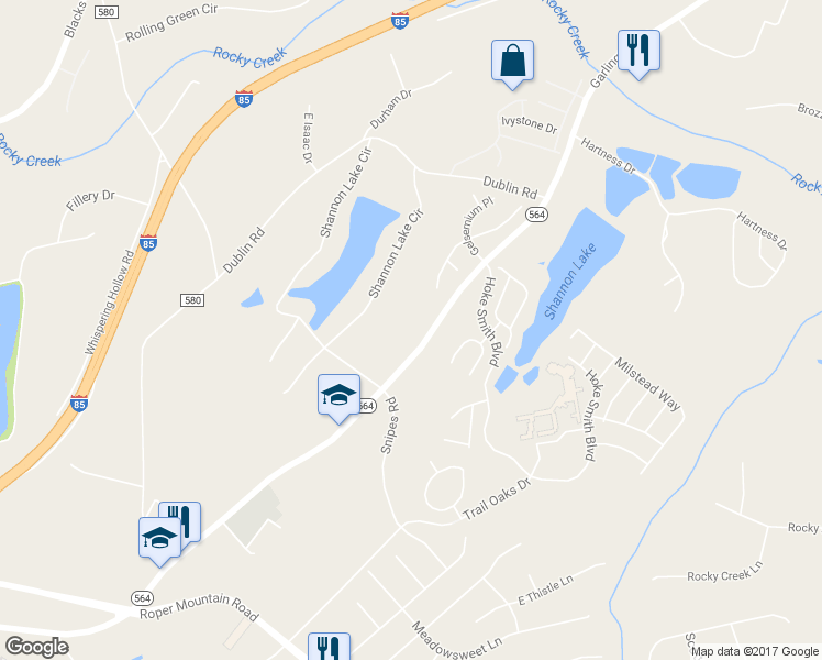 map of restaurants, bars, coffee shops, grocery stores, and more near 1013 Garlington Road in Greenville