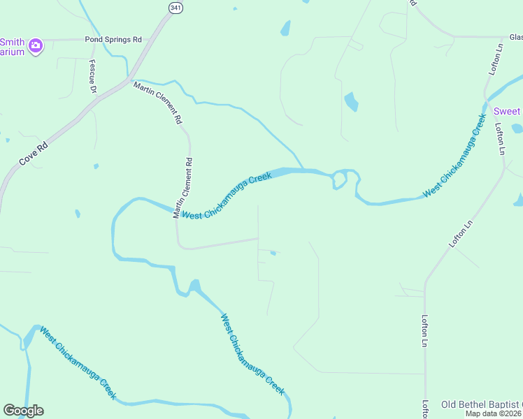 map of restaurants, bars, coffee shops, grocery stores, and more near 19 Martin Clement Drive in Chickamauga