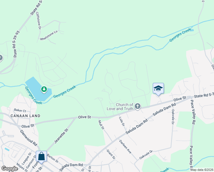 map of restaurants, bars, coffee shops, grocery stores, and more near Rooker Lane in Easley