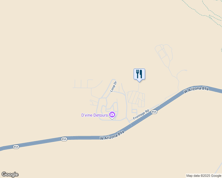 map of restaurants, bars, coffee shops, grocery stores, and more near 6770 Arizona 89A in Sedona