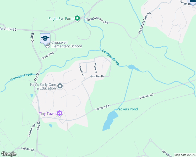 map of restaurants, bars, coffee shops, grocery stores, and more near 100 Ware Street in Easley