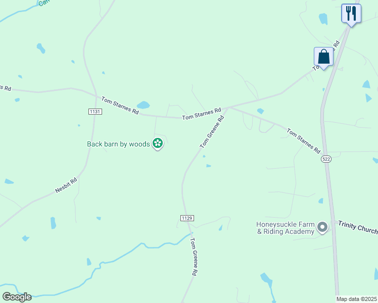 map of restaurants, bars, coffee shops, grocery stores, and more near 3712 Tom Greene Road in Waxhaw