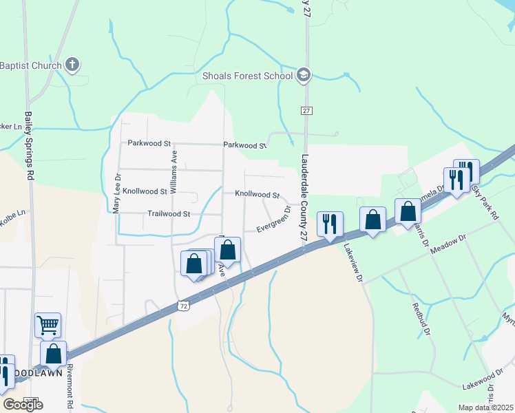 map of restaurants, bars, coffee shops, grocery stores, and more near 109 Shane Lane in Florence