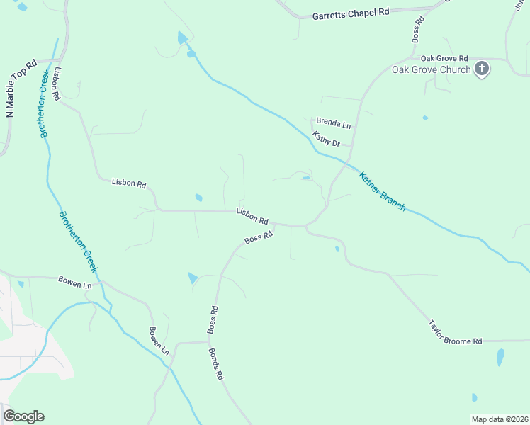 map of restaurants, bars, coffee shops, grocery stores, and more near 74 Lisbon Road in Chickamauga