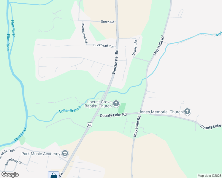 map of restaurants, bars, coffee shops, grocery stores, and more near 2626 Winchester Road in New Market