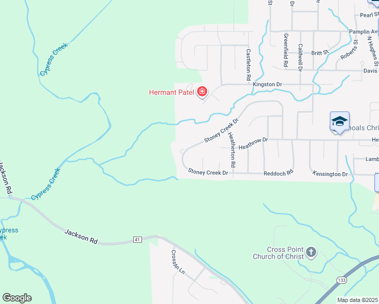map of restaurants, bars, coffee shops, grocery stores, and more near 147 Stoney Creek Drive in Florence