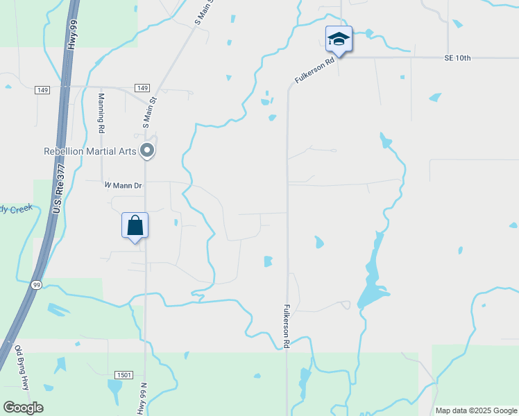 map of restaurants, bars, coffee shops, grocery stores, and more near 316 Payton Place in Byng