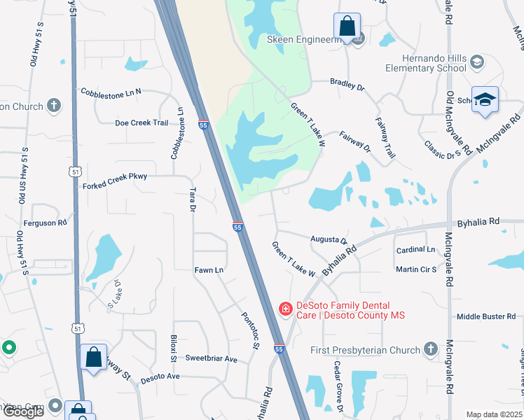 map of restaurants, bars, coffee shops, grocery stores, and more near 450 Calloway Cove in Hernando