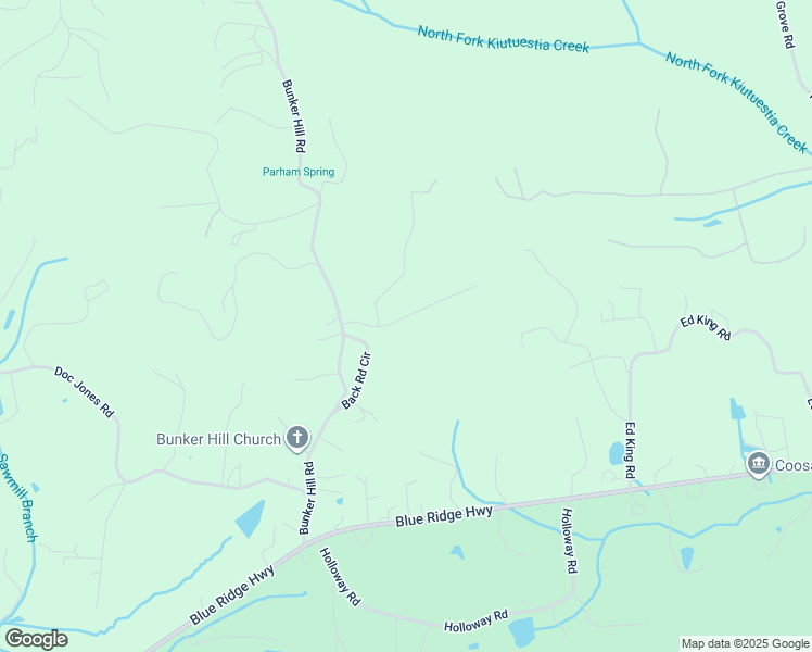 map of restaurants, bars, coffee shops, grocery stores, and more near 144 Old Battle Road in Blairsville