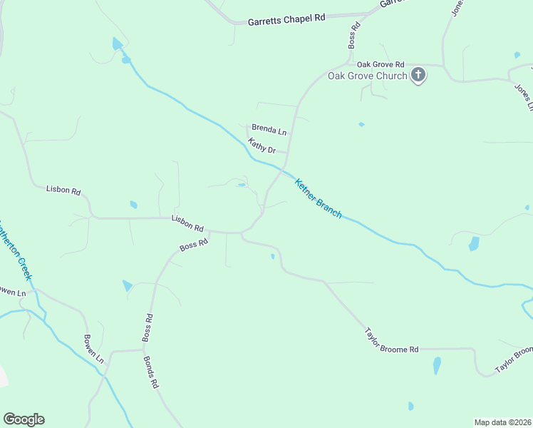 map of restaurants, bars, coffee shops, grocery stores, and more near 787 Boss Road in Chickamauga