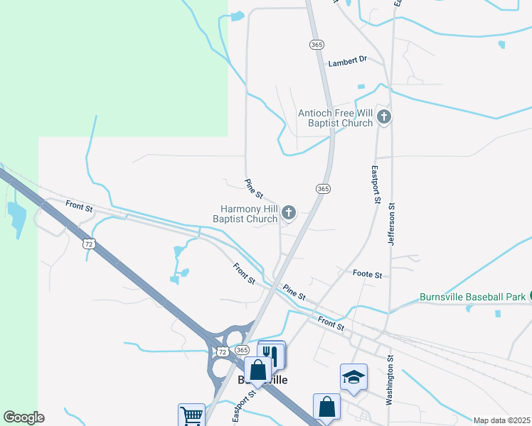 map of restaurants, bars, coffee shops, grocery stores, and more near 40 Harmony Hill Road in Burnsville