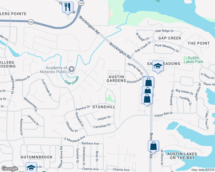 map of restaurants, bars, coffee shops, grocery stores, and more near 324 Feldspar Drive in Sherwood