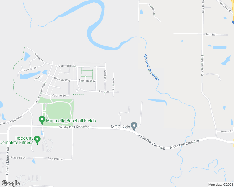 map of restaurants, bars, coffee shops, grocery stores, and more near 90 Lucia Lane in Maumelle